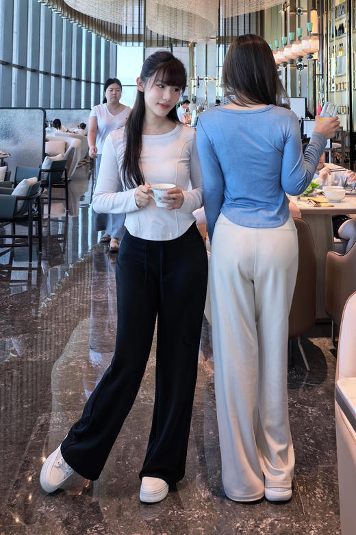 逸红颜周末小集市 lulu同款 softstreme系列 兰精莫代尔空气层显瘦阔腿裤 商品图9