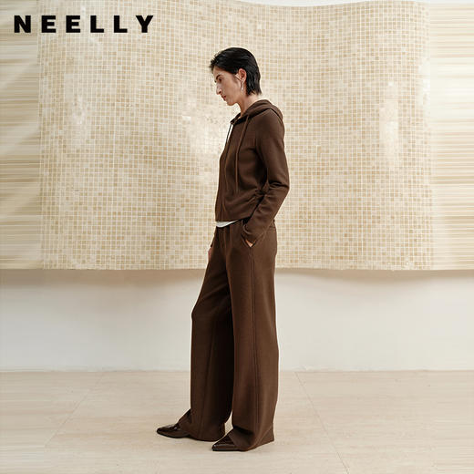 NEELLY纳俪商场同款冬新款休闲通勤两件套女舒适百搭外套长裤套装N25102Z01056 商品图0