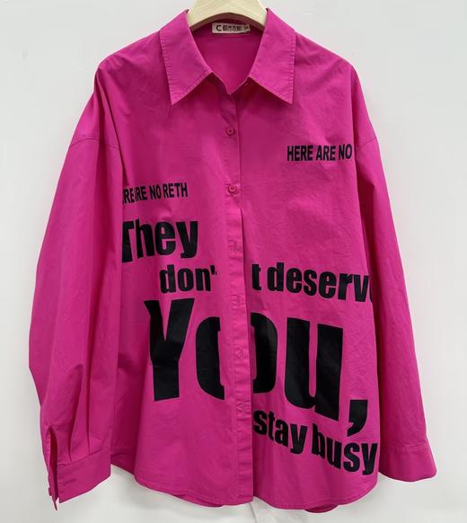 N 大字母设计印花长袖衬衫（红）秋季151050100321 商品图0