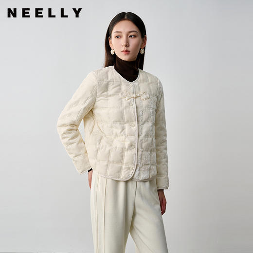 NEELLY纳俪商场同款冬季新款白色轻薄时尚羽绒服女90%白鸭绒外套N25104L04549 商品图0