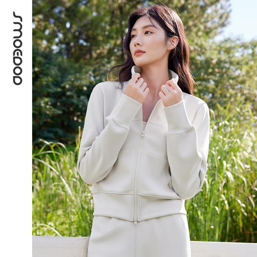 SMOEDOD/水沐伊朵立领短外套拉链女健身运动秋季外套长袖50202 商品图4
