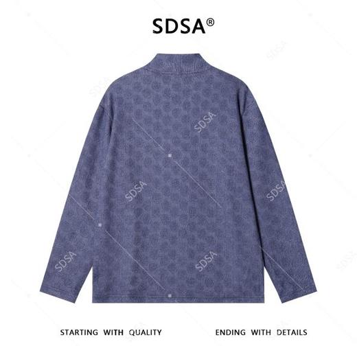 SDSA男士秋冬新款痞帅男装潮牌满印圆形半高领长袖T恤百搭简约 商品图5