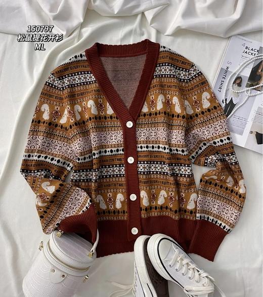33GAZ150797#松鼠提花开衫 商品图0