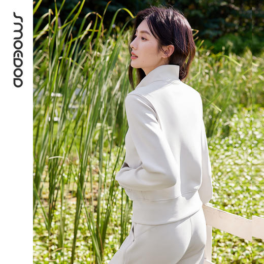 SMOEDOD/水沐伊朵立领短外套拉链女健身运动秋季外套长袖50202 商品图2