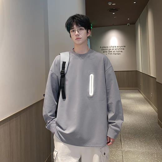 英国轻奢Schenvega 爆款迪桑平纹胸口口袋长袖T恤卫衣A72-7901 商品图11