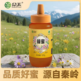 秦岭深山野生百花蜂蜜500克 口感甜润 回味悠长 挤压瓶口 干净便携