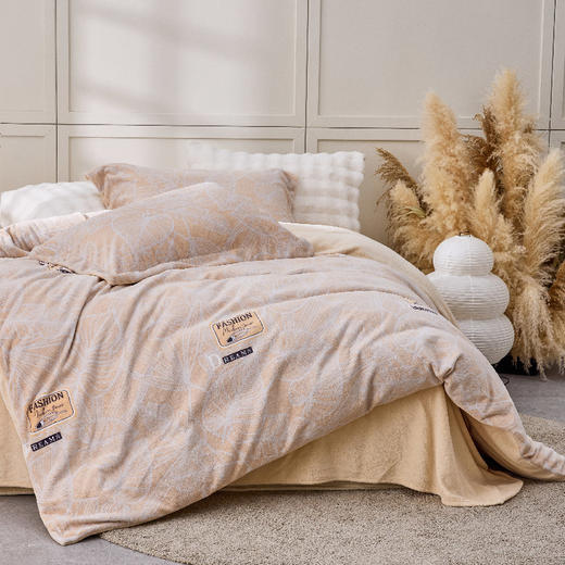 多喜爱 美眠康 牛奶绒套件 盛满园-驼【不炸毛】【不起静电】【不掉毛】 商品图4