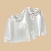 【儿童服饰丨儿童纯色polo衫】选用纯棉面料，亲肤舒适透气，做工精细走线工整，男款POLO领，女款娃娃领，男女款纽扣色做了区分，胸前有小口袋设计，简约百搭，90-170码可选~ 商品缩略图10