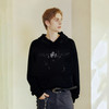 IDEVERRAY秋冬泼墨皇冠黑色连帽卫衣宽松慵懒男女情侣复古连帽衫 商品缩略图3