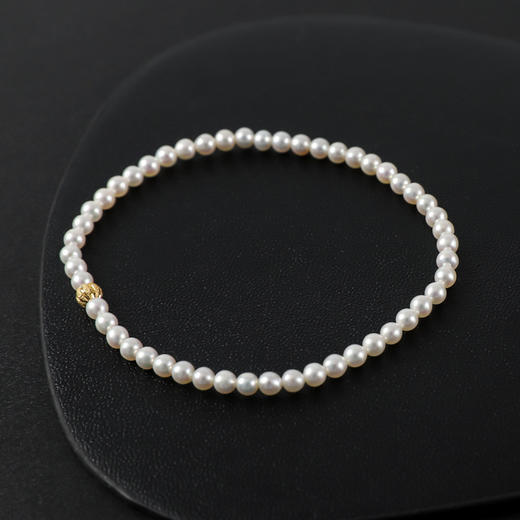 丁摩 3-4mm天然淡水小珍珠手串 近圆强光小米珠手串叠戴弹力绳珍珠手链5ZF-10133 商品图4