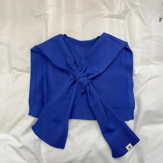 春秋新款披肩坎肩围巾空调房护肩颈条纹披肩网红外搭针织小坎肩韩系百搭假领子披肩 商品图8