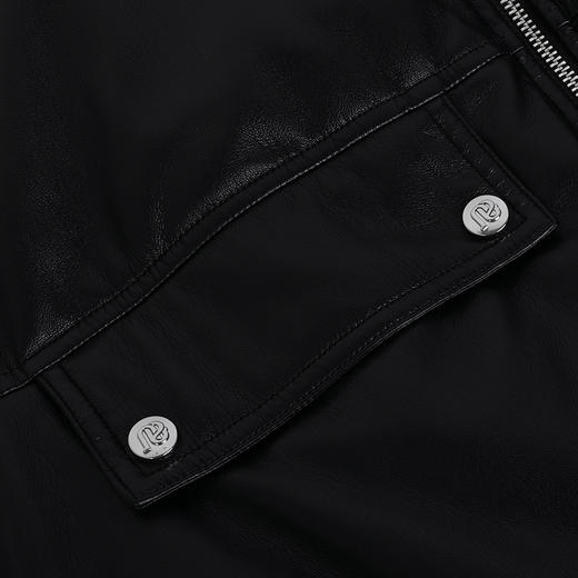 NEELLY纳俪商场同款冬季新款PU羽绒服马甲女黑色圆领宽松保暖外套N25104D04579 商品图2