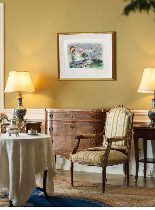 独角鹿西洋古董 1970年法国现代艺术家夏加尔签名出品「Au dessus de Paris 俯瞰巴黎」限量彩色石版画 商品图0