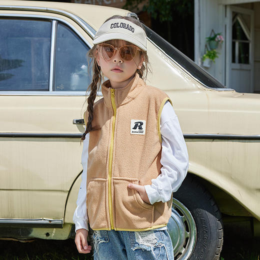 儿童双面摇粒绒马甲中大童秋季外穿背心冬季内穿男童女童童装坎肩 商品图2