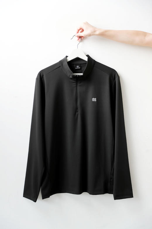 半拉链长袖tee，出口首尔。胸口小标户外正肩透气长袖上衣C101160 商品图8