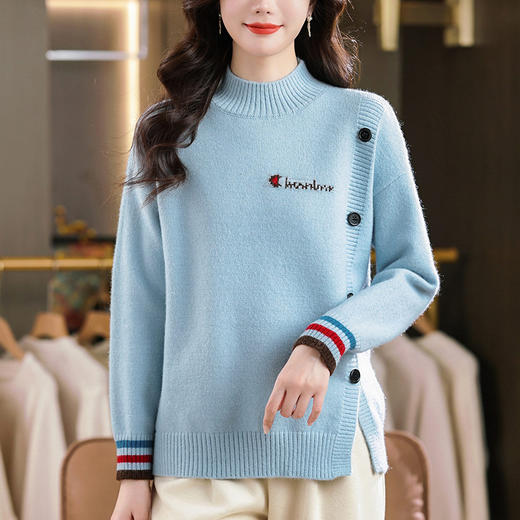 CCC101-741毛衣女秋冬高级感内搭可外穿针织衫2025新款半高领打底衫洋气时髦 商品图2