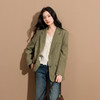 【绵羊毛】三彩2025冬季新款人字纹西装领外套毛呢大衣宽松复古S 商品缩略图3