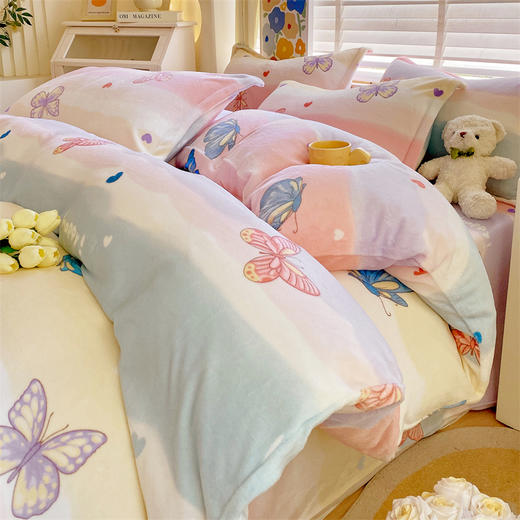 【品牌直发】加倍生活 A类高克重牛奶绒四件套 AA版被套 床单款/床笠款 多色可选 适用0.9-2.0m床 加厚高克重 亲肤柔软细腻 速暖被套 秋冬床上用品 商品图5