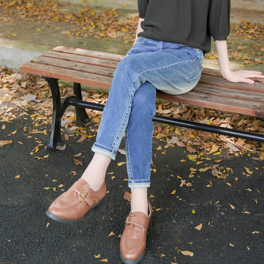 谜底牛仔紧身铅笔裤女2023春季新款百搭高腰亲肤九分裤231MK0021 商品图3