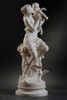 独角鹿西洋古董1890年代法国著名雕塑家Math. Moreau签名创作人物主题卡拉拉大理石雕塑作品《维纳斯与丘比特》 商品缩略图1