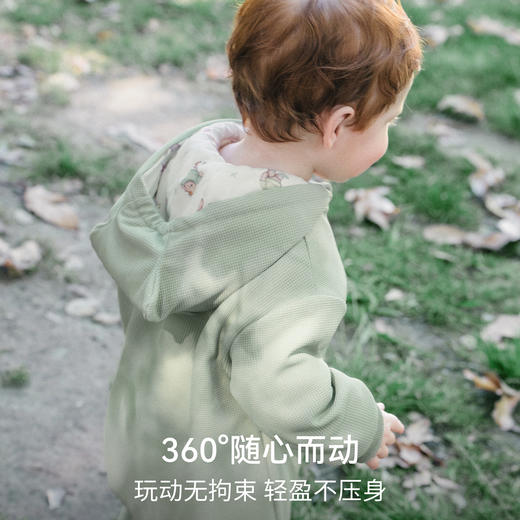 【宝宝服饰】嫚熙婴儿连体衣山茶华夫格宝宝连身衣秋冬加厚保暖外出爬服哈衣 商品图4