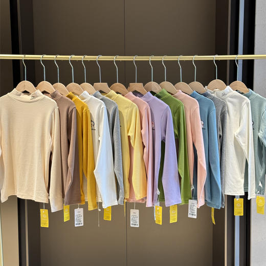 【3-5天发货】【59.9元/2件】笑乐屋儿童纯棉半高领打底衫男童女童长袖【2510“羊毛”服装】 商品图0