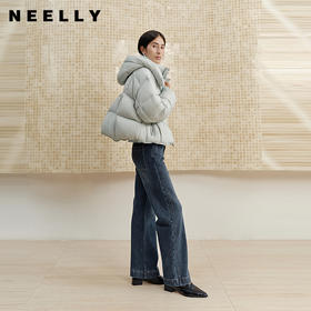 NEELLY纳俪商场同款冬季新款直筒显瘦牛仔裤女百搭立体休闲长裤N25102H01055