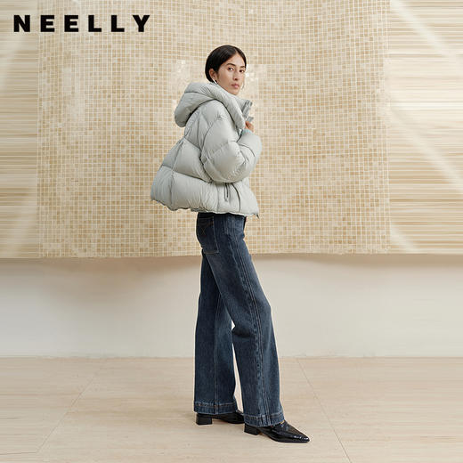 NEELLY纳俪商场同款冬季新款直筒显瘦牛仔裤女百搭立体休闲长裤N25102H01055 商品图0