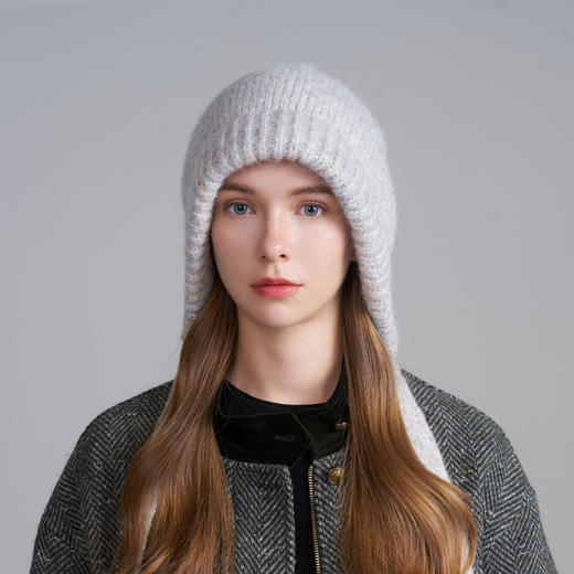卡蒙绵羊毛护耳针织帽毛线帽女修饰脸型显脸小时尚百搭秋冬新款KM-9598 商品图8