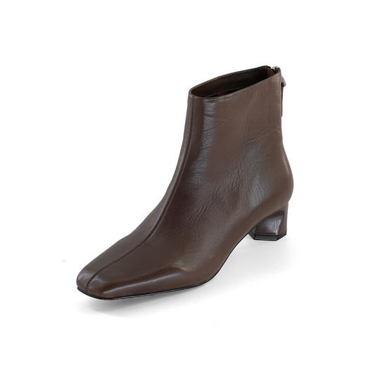 Westory2025年冬季小方头低跟胎牛极简老钱风百搭短靴W25DS85401 商品图9