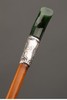 独角鹿西洋古董 1880-1910年代英国维多利亚时代出品纯银雕刻镶嵌软玉杖柄硬木绅士手杖 商品缩略图4