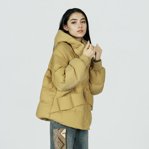 谜底短款羽绒服女士2025冬新款学院风减龄宽松百搭连帽257MY7859 商品图1