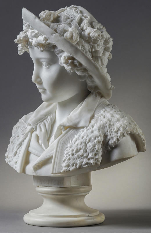 独角鹿西洋古董 1883年代意大利雕塑家签名创作卡拉拉大理石雕塑「年轻的牧童 商品图1