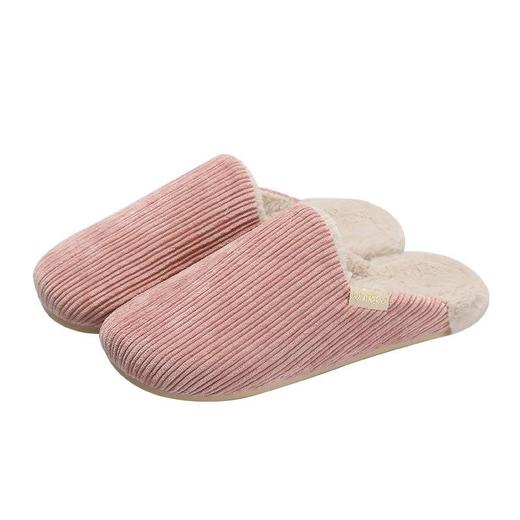 远港灯芯绒棉拖鞋家用保暖室内防滑情侣居家厚底毛绒拖鞋冬天批发 商品图4