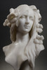 独角鹿西洋古董1890年代法国雕塑家Georges Coudray签名创作新艺术风格卡拉拉大理石半身像雕塑作品《睡莲》 商品缩略图3