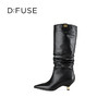 Dfuse迪芙斯2025冬季新款及膝冬长靴甜酷机车靴增高显瘦堆堆靴女靴DFD4117016 商品缩略图8