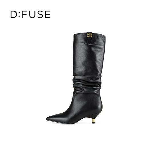 Dfuse迪芙斯2025冬季新款及膝冬长靴甜酷机车靴增高显瘦堆堆靴女靴DFD4117016 商品图8