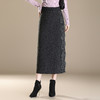 YGLR-A087-Y牡丹花边款毛线裙针织半身裙女高腰弹力厚款直筒裙秋冬季新裙子 商品缩略图0