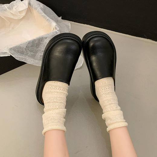 【YW】无忧购 复古厚底加绒包头半拖鞋女秋冬新款时尚一脚蹬懒人百搭勃肯鞋B11（截单后7天发货) 商品图2