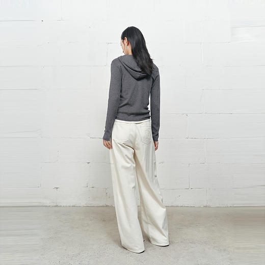 NEELLY纳俪商场同款冬新款白色高腰直筒牛仔裤女通勤出游阔腿长裤N25101H01023 商品图1