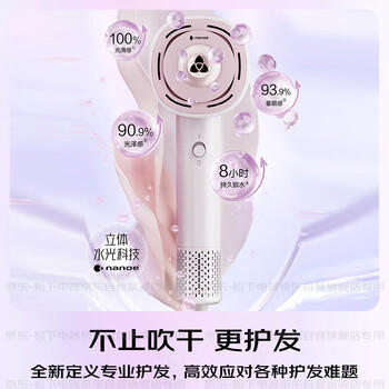 松下（Panasonic）花芯护发吹风机高速家用电吹风速干大功率不伤发纳诺怡水光离子生日母亲节礼物芍药粉EH-JNW6A 商品图0