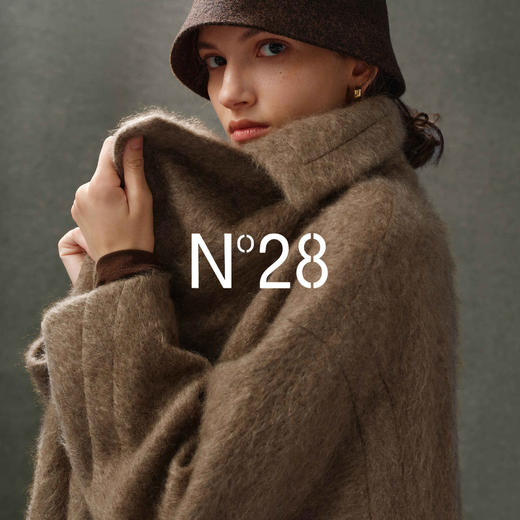 N°28 100%耗牛绒毛呢大衣女秋冬中长款高级感呢子外套8855A1D877 商品图2