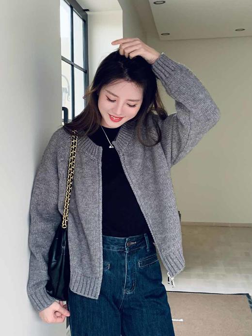 【百图lulu定制】【拉链毛衣外套】抗起球 双向拉链 长袖 厚实毛衣外套 商品图11