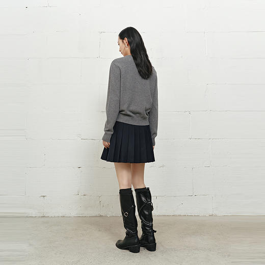 NEELLY纳俪商场同款冬季新款高腰显瘦百褶裙女学院风时髦百搭短裙N25101E01018 商品图1