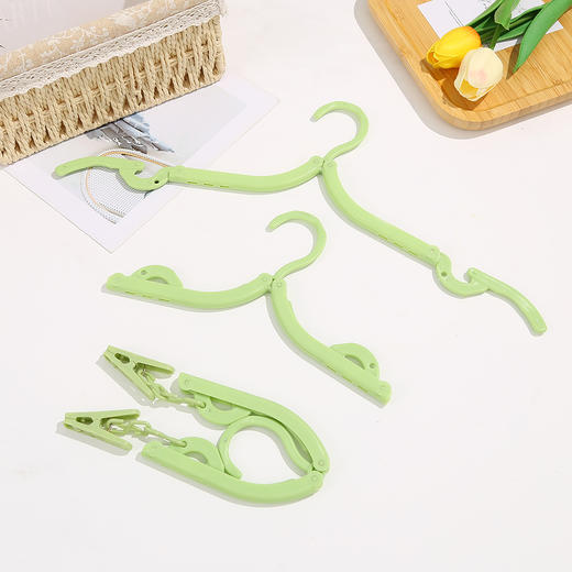 【送40个夹子】Trees&wind便携式折叠衣架20个|旅行袋里不可或缺的万金油！巴掌大小，随手折叠，挂衣物/包包/围巾/帽子 商品图2