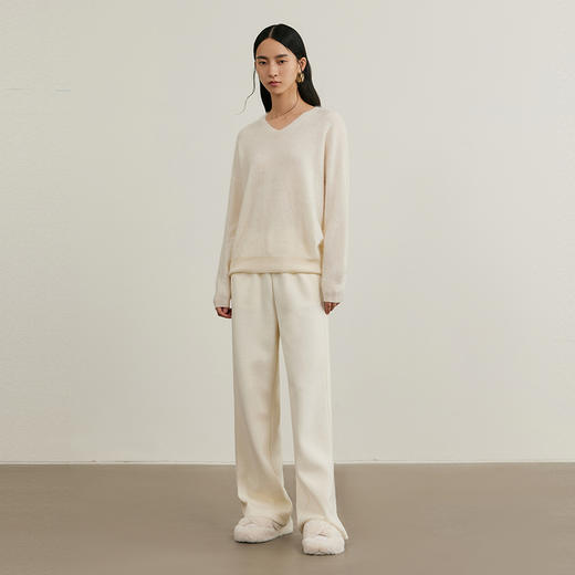 NEELLY纳俪商场同款冬季新款羊绒针织衫女基础V领慵懒百搭针织衫N25104A04553 商品图2