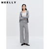 NEELLY纳俪商场同款冬季新款灰色直筒休闲裤女宽松运动风灰色长裤N25104H04502 商品缩略图0