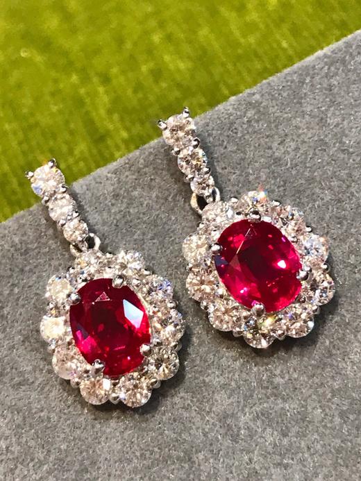 1.583ct刻面红宝石耳坠 商品图1