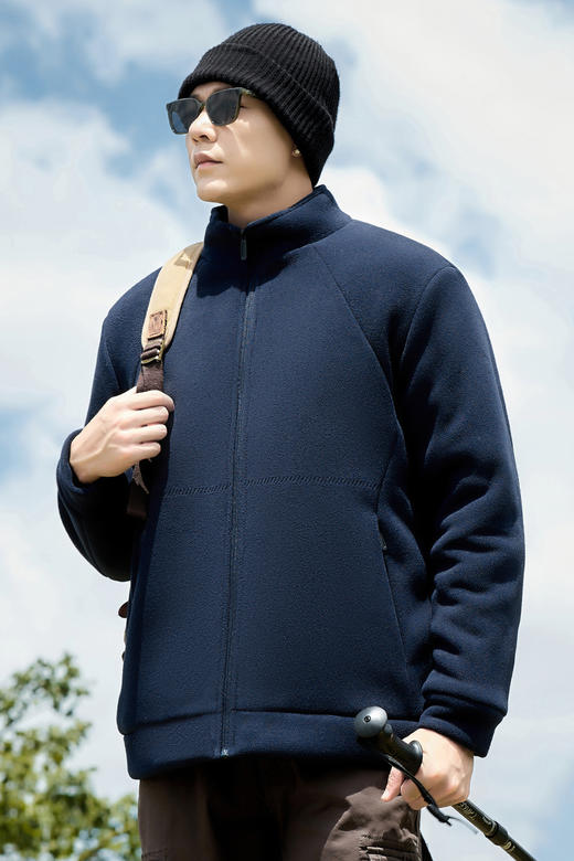 【DX】大依优型大码男装羊羔绒加绒外套百搭休闲加肥加大码棉衣外套上衣 商品图5