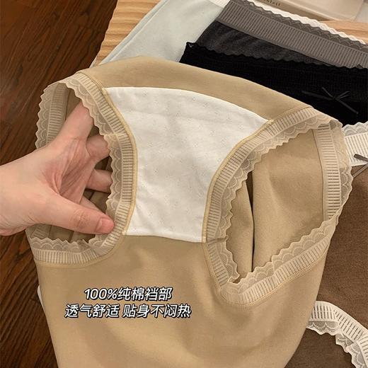 羊绒感~2025秋冬季法式蕾丝暖绒中腰内裤磨毛温暖内裤女士包臀高弹三角裤 商品图2